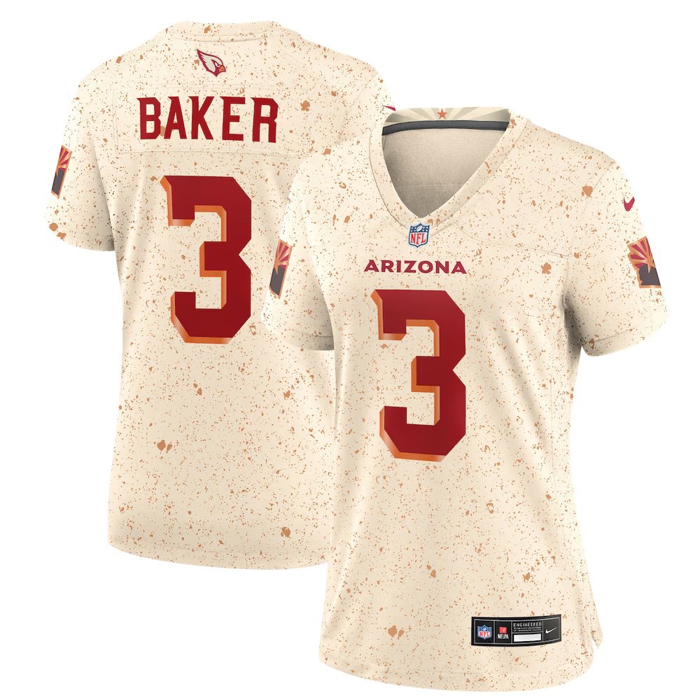 Women’s Arizona Cardinals #3 Budda Baker Cream Rivalries Collection Game Jersey