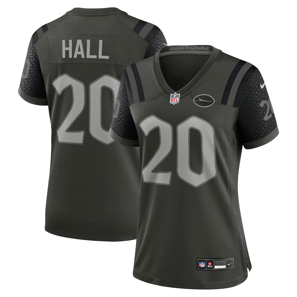 Women’s New York Jets #20 Breece Hall Black Rivalries Collection Game Jersey