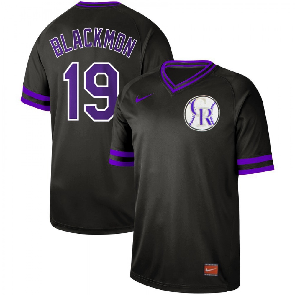 Men’s Colorado Rockies #19 Charlie Blackmon Black Cooperstown Collection Legend Stitched MLB Jersey