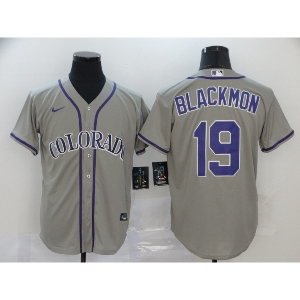 Men’s Colorado Rockies #19 Charlie Blackmon Grey Cool Base Stitched MLB Jersey