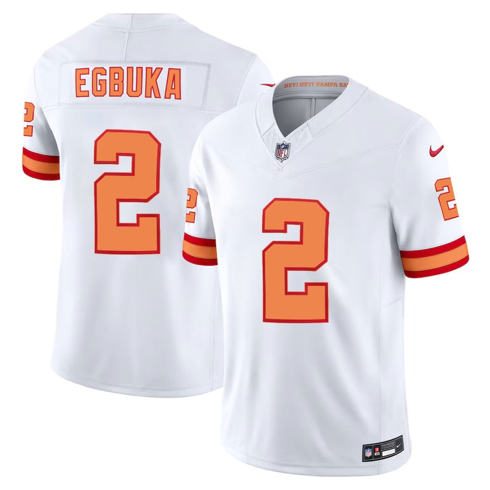 Men’s ’76 Tampa Bay Buccaneers #2 Emeka Egbuka Nike White Player F.U.S.E. Vapor Limited Stitched Jersey