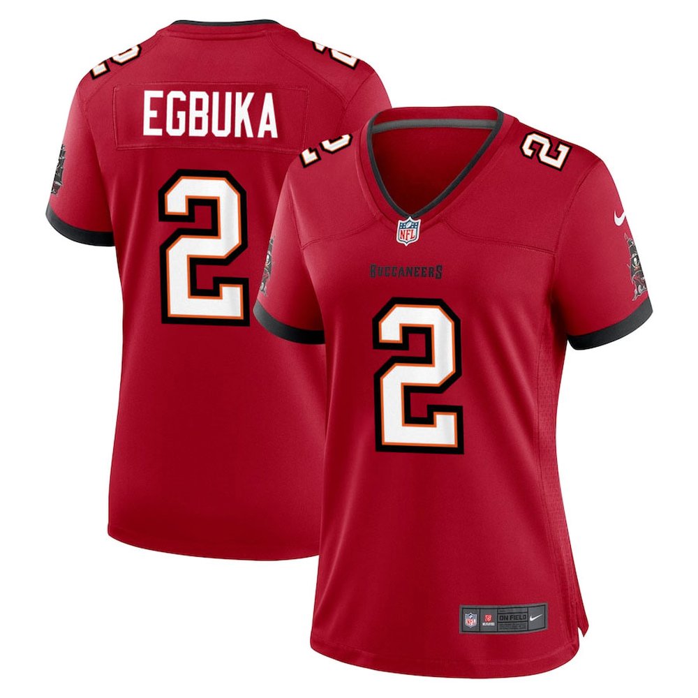 Women’s ’76 Tampa Bay Buccaneers #2 Emeka Egbuka Nike Red Player Game Jersey