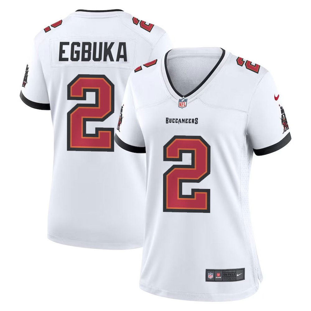Women’s ’76 Tampa Bay Buccaneers #2 Emeka Egbuka Nike White Player Game Jersey