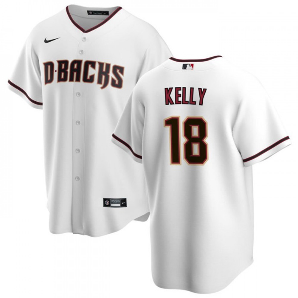 Men’s Arizona Diamondbacks #18 Carson Kelly White Cool Base Stitched Baseball Jersey