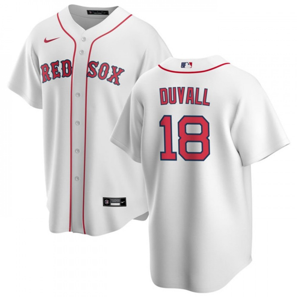 Men’s Boston Red Sox #18 Adam Duvall White Cool Base Stitched Baseball Jersey