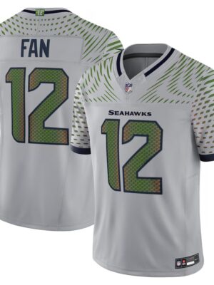 Youth Seattle Seahawks #12 Fan Gray Rivalries Collection F.U.S.E. Vapor Limited Stitched Jersey