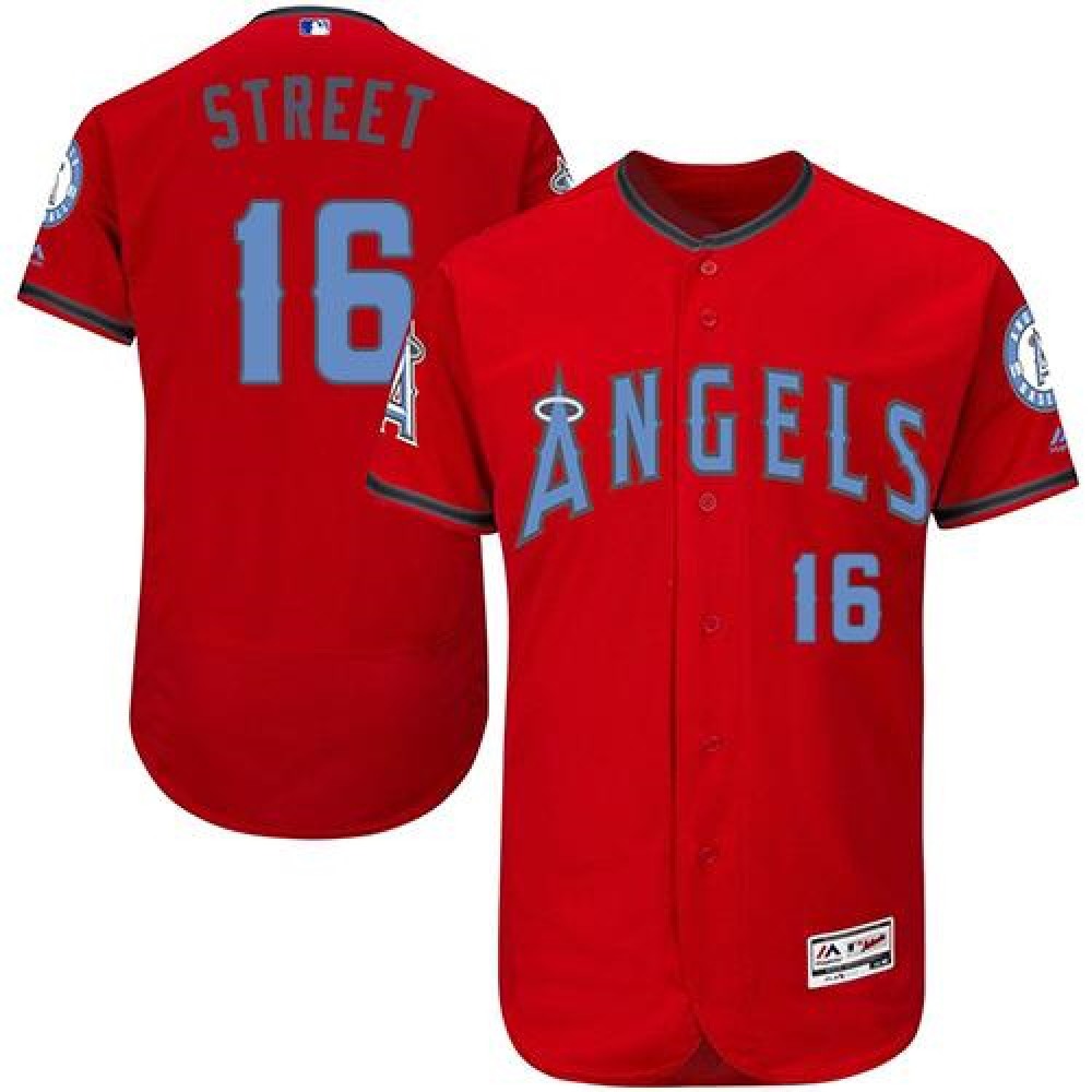 Angels of Anaheim #16 Huston Street Red Flexbase Authentic Collection 2016 Father’s Day Stitched MLB Jersey