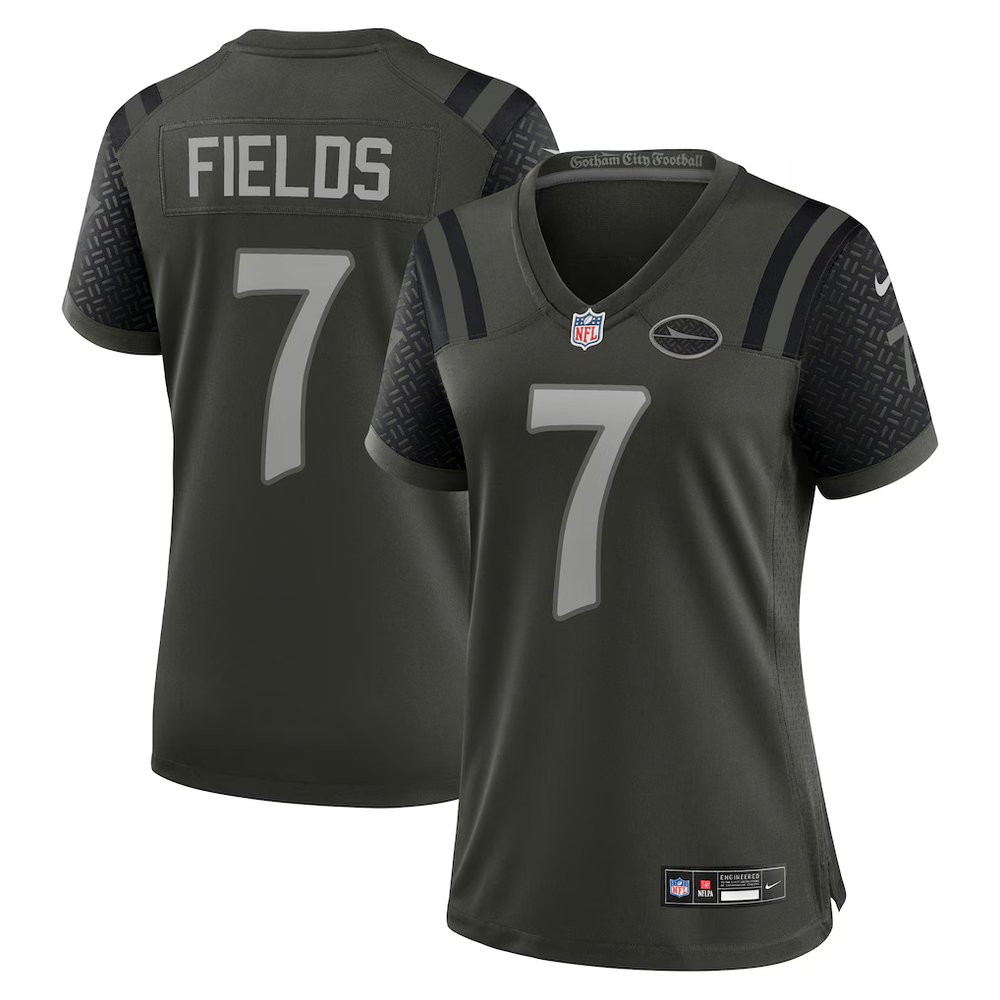 Women’s New York Jets #7 Justin Fields Black Rivalries Collection Game Jersey