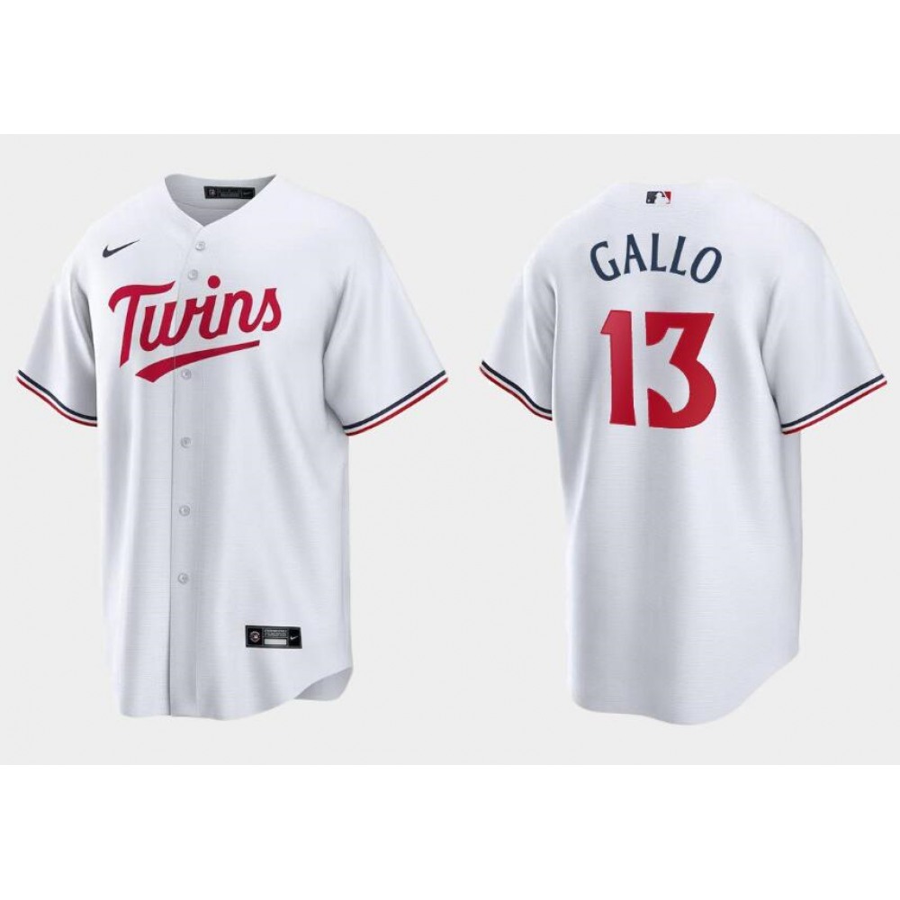 Men’s Minnesota Twins #13 Joey Gallo White Cool Base Stitched Baseball Jersey