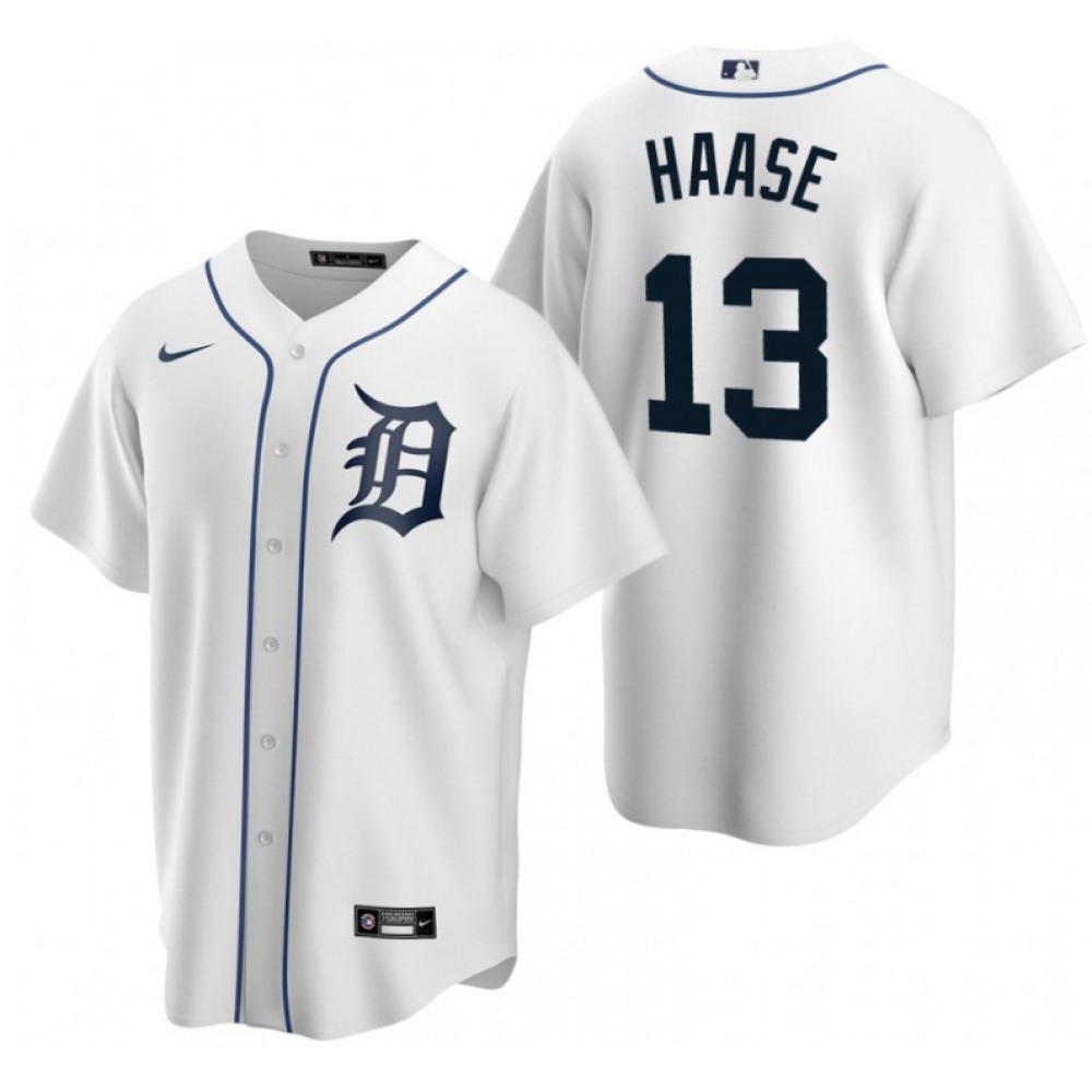 Men’s Detroit Tigers #13 Eric Haase White Cool Base Stitched Jersey