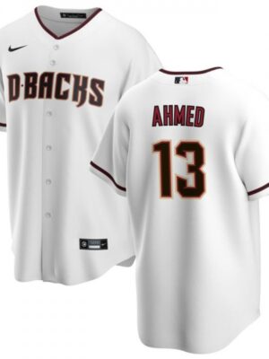 Men's Arizona Diamondbacks #13 Nick Ahmed White Cool Base Stitched Baseball Jersey