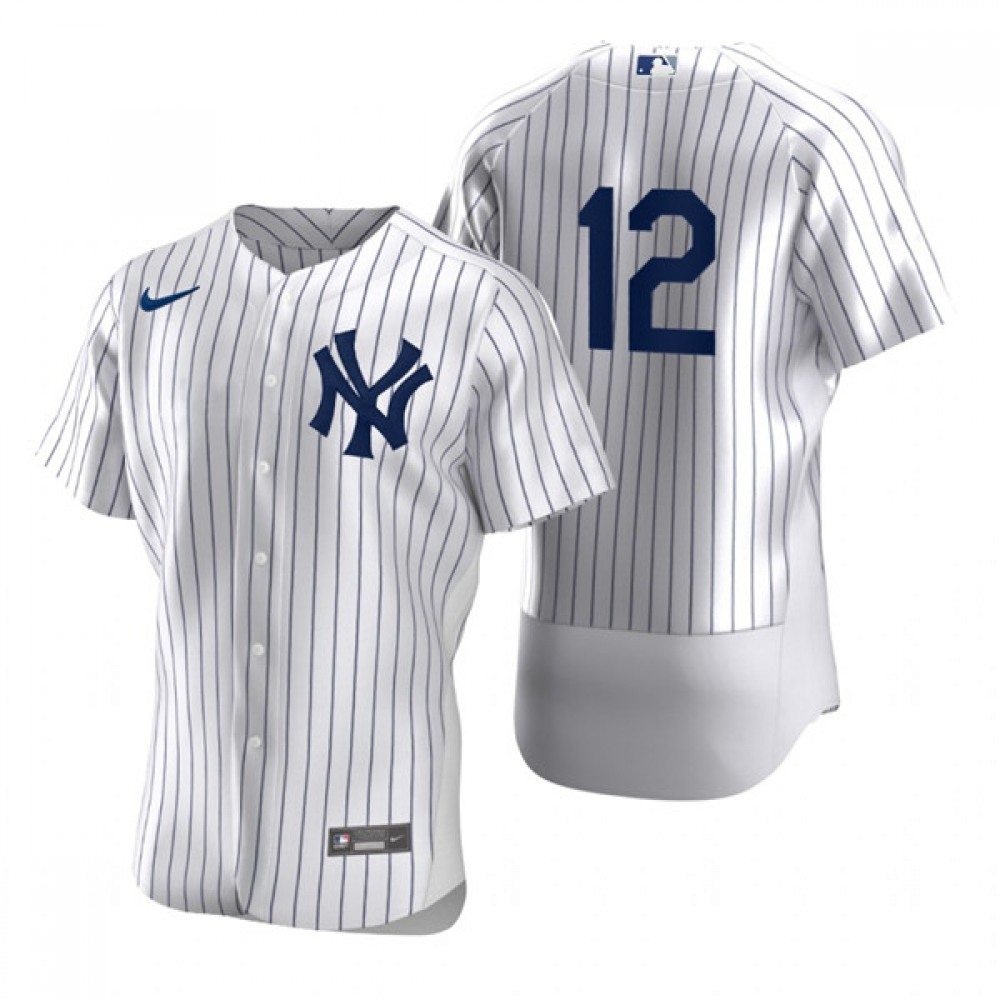 Men’s New York Yankees #12 isiah Kiner-Falefa White Flex Base Stitched Jersey
