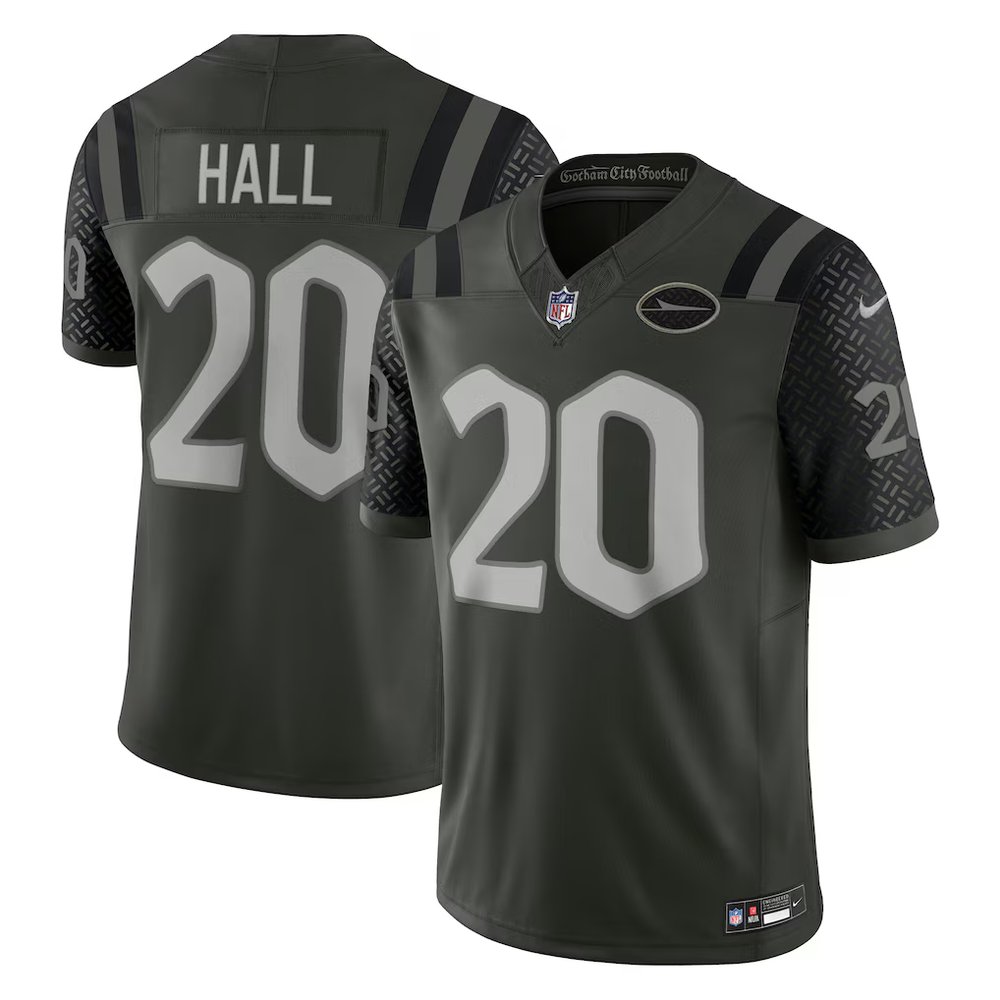 Men’s New York Jets #20 Breece Hall Black Rivalries Collection F.U.S.E. Vapor Limited Stitched Jersey