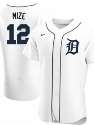 Men's Detroit Tigers #12 Casey Mize White Flex Base Stitched Jersey