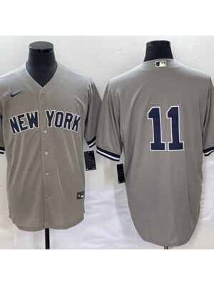 Men's New York Yankees #11 Anthony Volpe Gray Cool Base Stitched Baseball Jersey