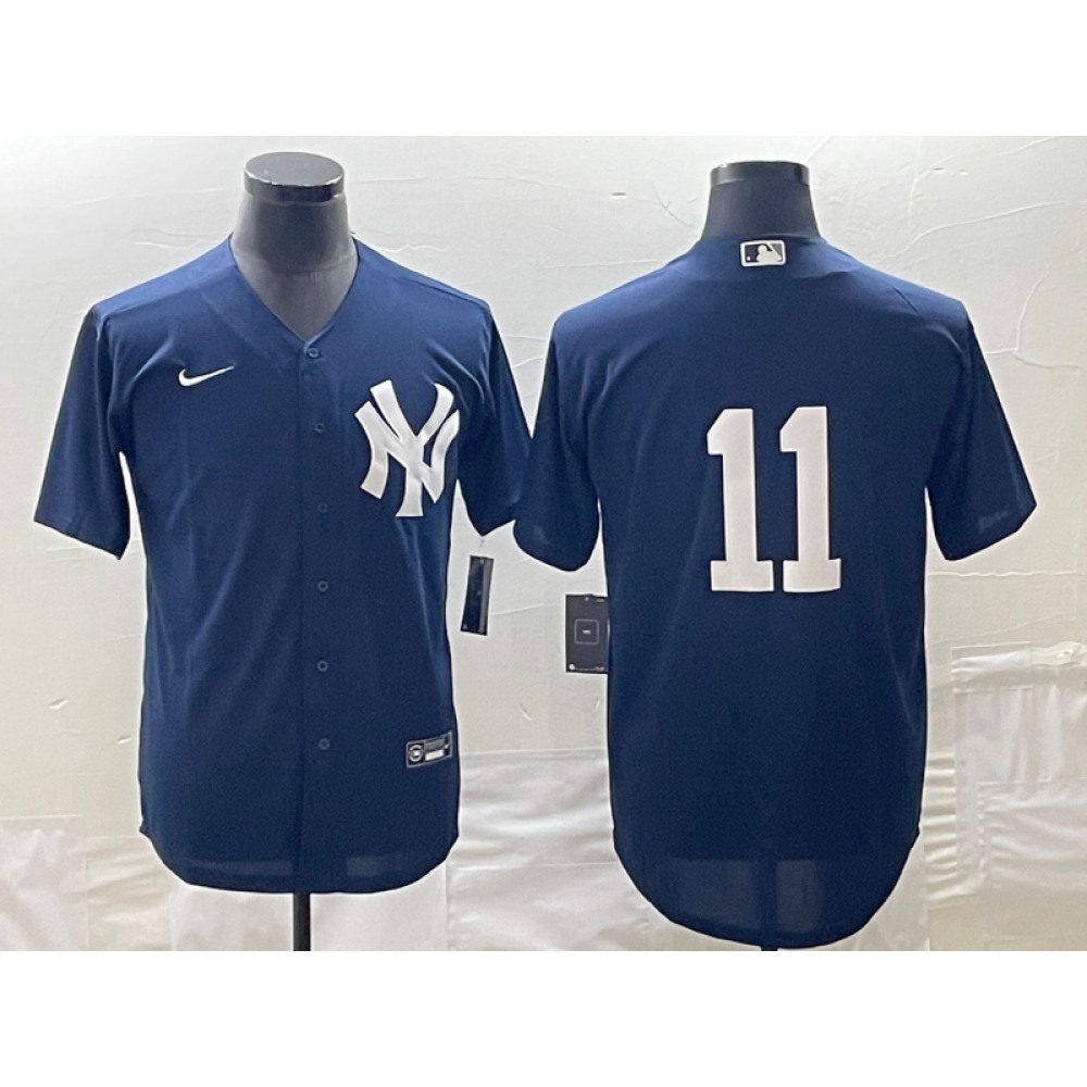 Men’s New York Yankees #11 Anthony Volpe Navy Cool Base Stitched Baseball Jersey