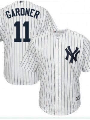 Men's New York Yankees #11 Brett Gardner White Cool Base Stitched Jersey