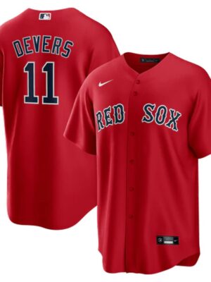 Men's Boston Red Sox #11 Rafael Devers Red Cool Base Stitched Jersey