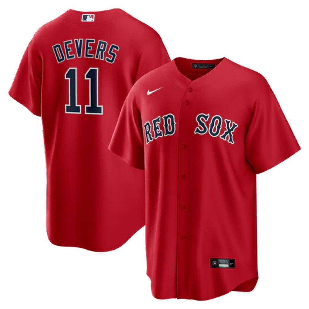 Men’s Boston Red Sox #11 Rafael Devers Red Cool Base Stitched Jersey