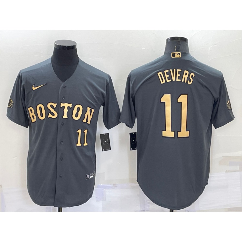 Men’s Boston Red Sox #11 Rafael Devers 2022 All-star Charcoal Cool Base Stitched Jersey