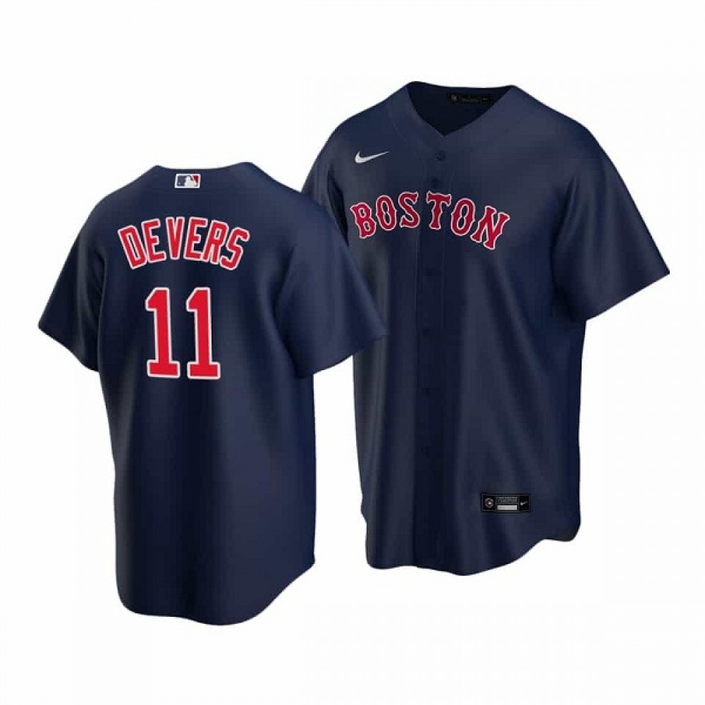 Men’s Boston Red Sox #11 Rafael Devers Navy Cool Base Stitched Jersey