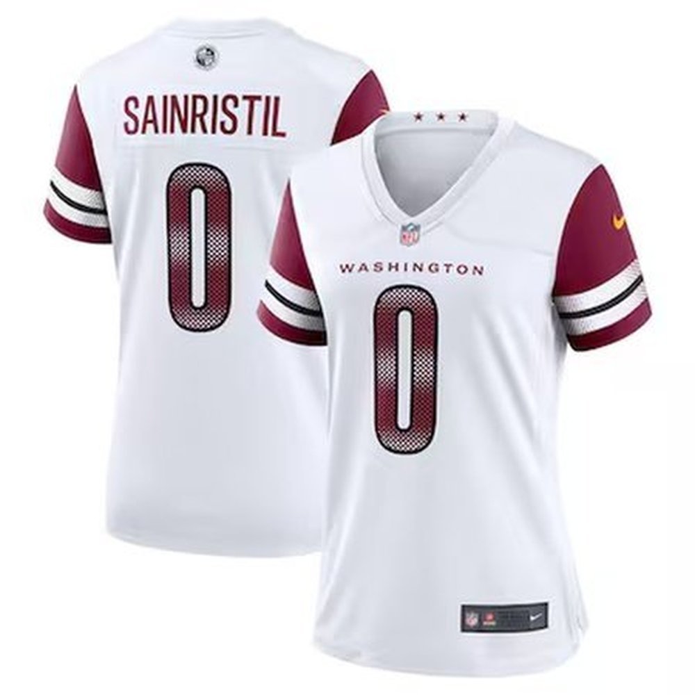 Women’s Washington Commanders #0 Mike Sainristil Nike White Game Jersey