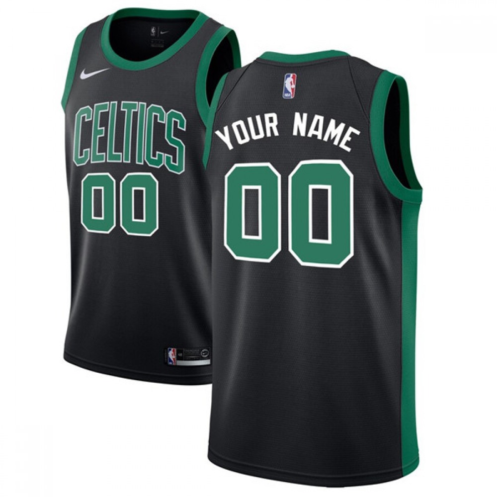 Men’s Boston Celtics Black Customized Stitched NBA Jersey