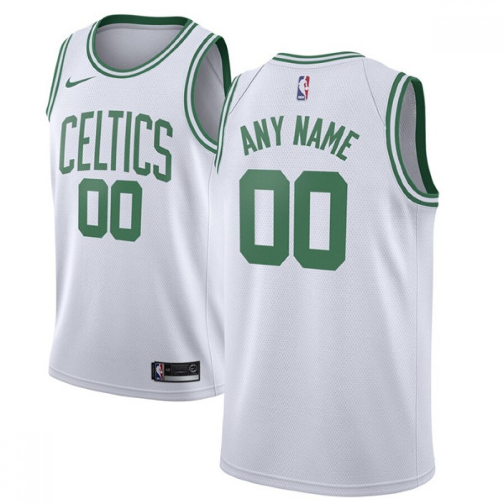 Men’s Boston Celtics White Customized Stitched NBA Jersey
