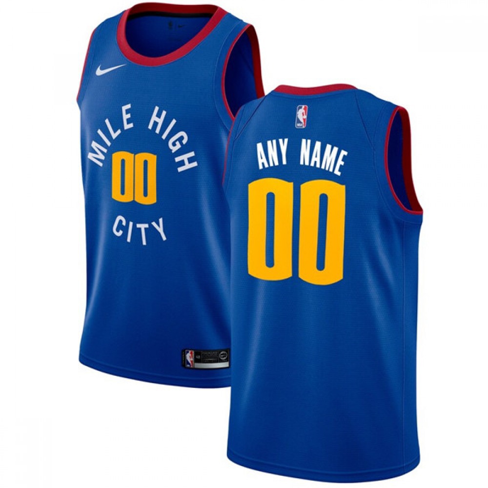 Men’s Denver Nuggets Blue Customized Stitched NBA Jersey