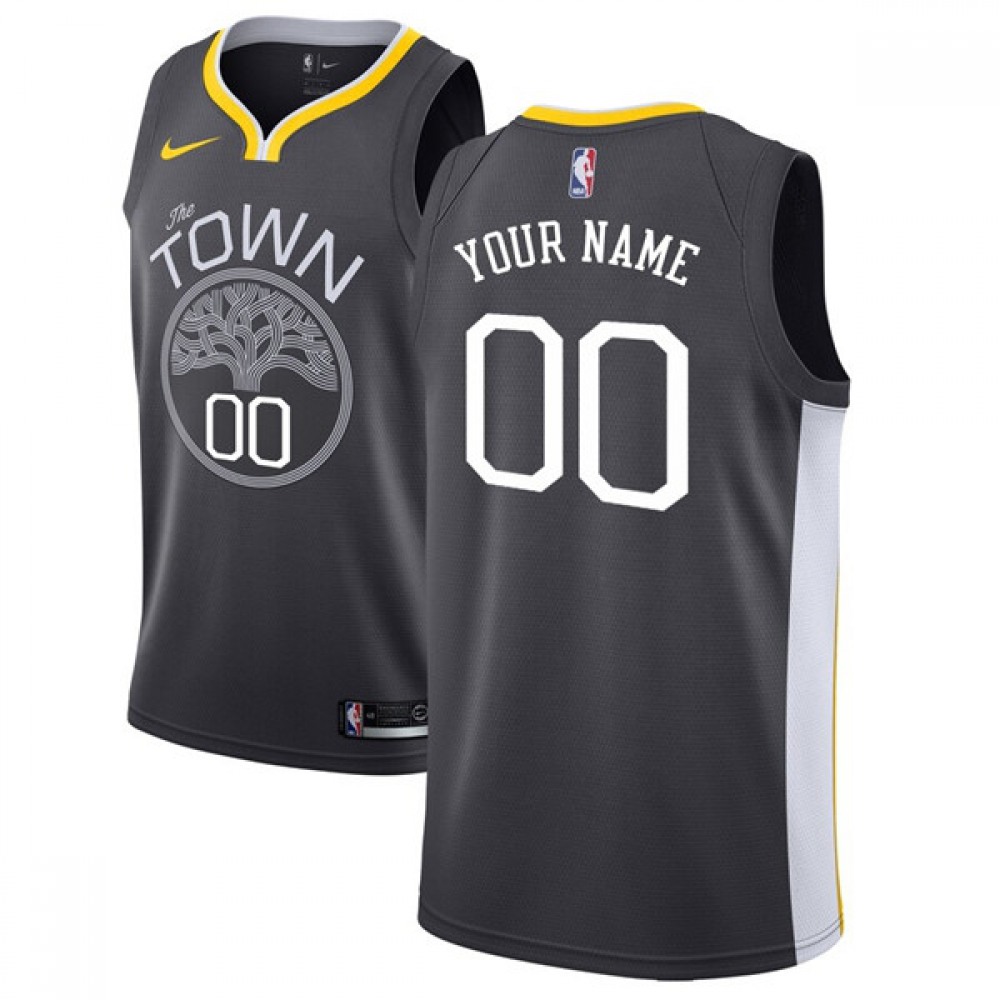 Men’s Golden State Warriors Black Customized Stitched NBA Jersey