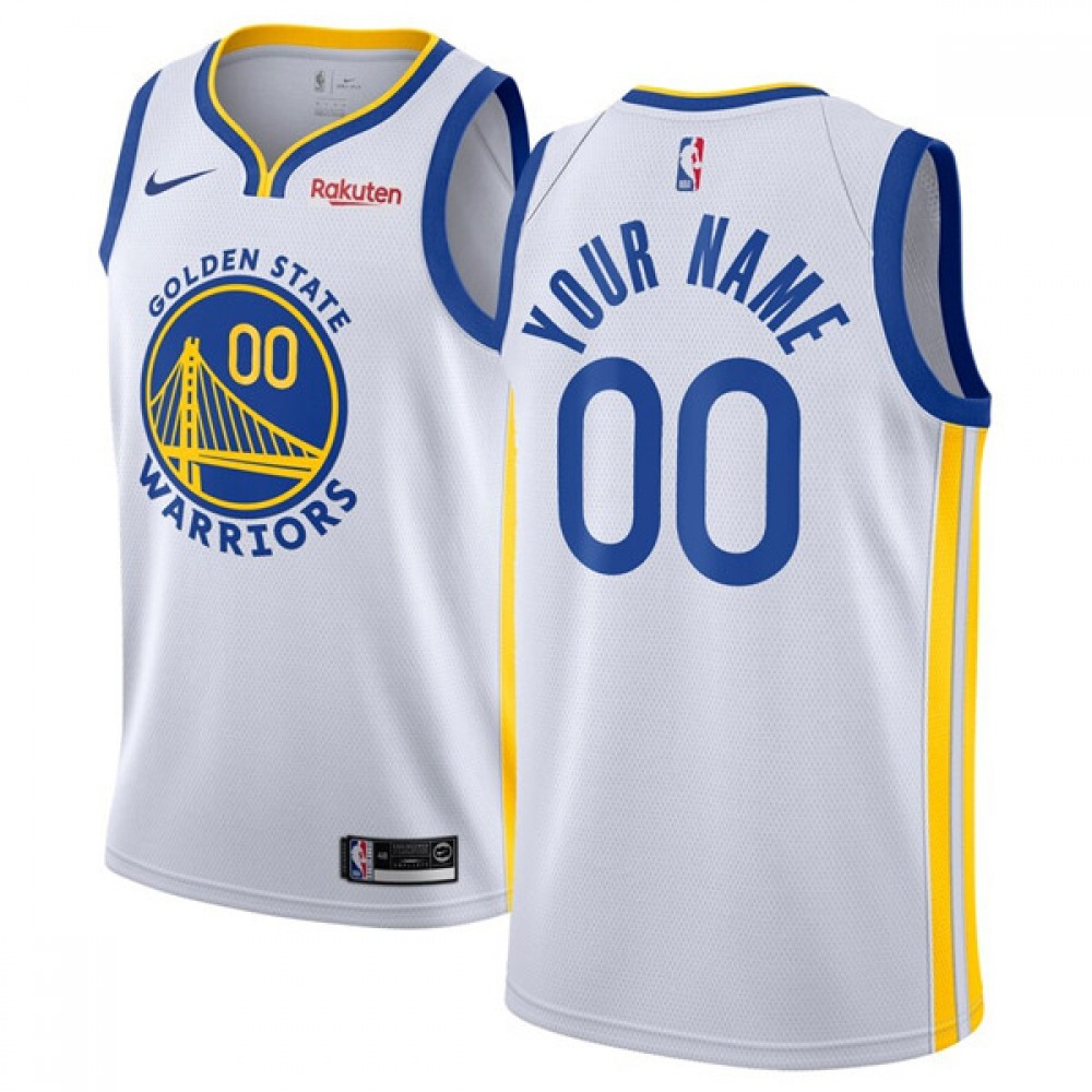 Men’s Golden State Warriors White Customized Stitched NBA Jersey