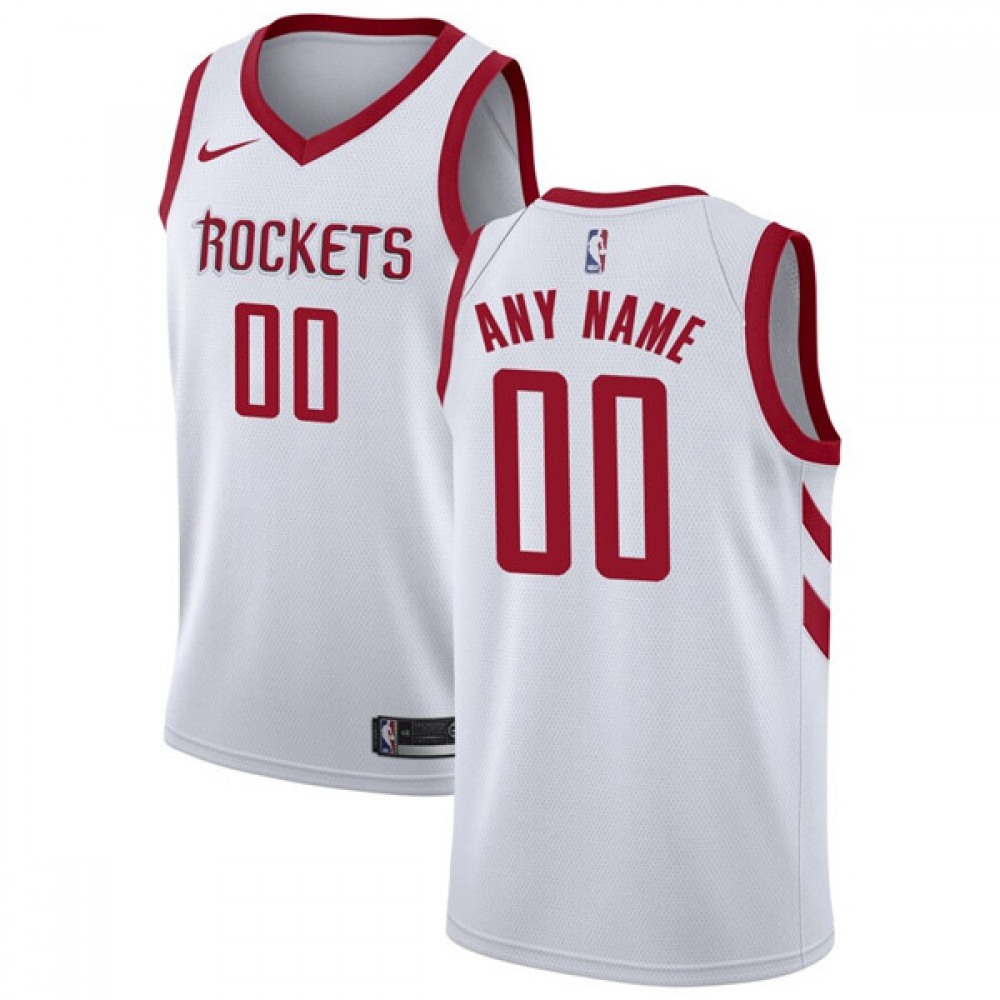 Men’s Houston Rockets White Customized Stitched NBA Jersey