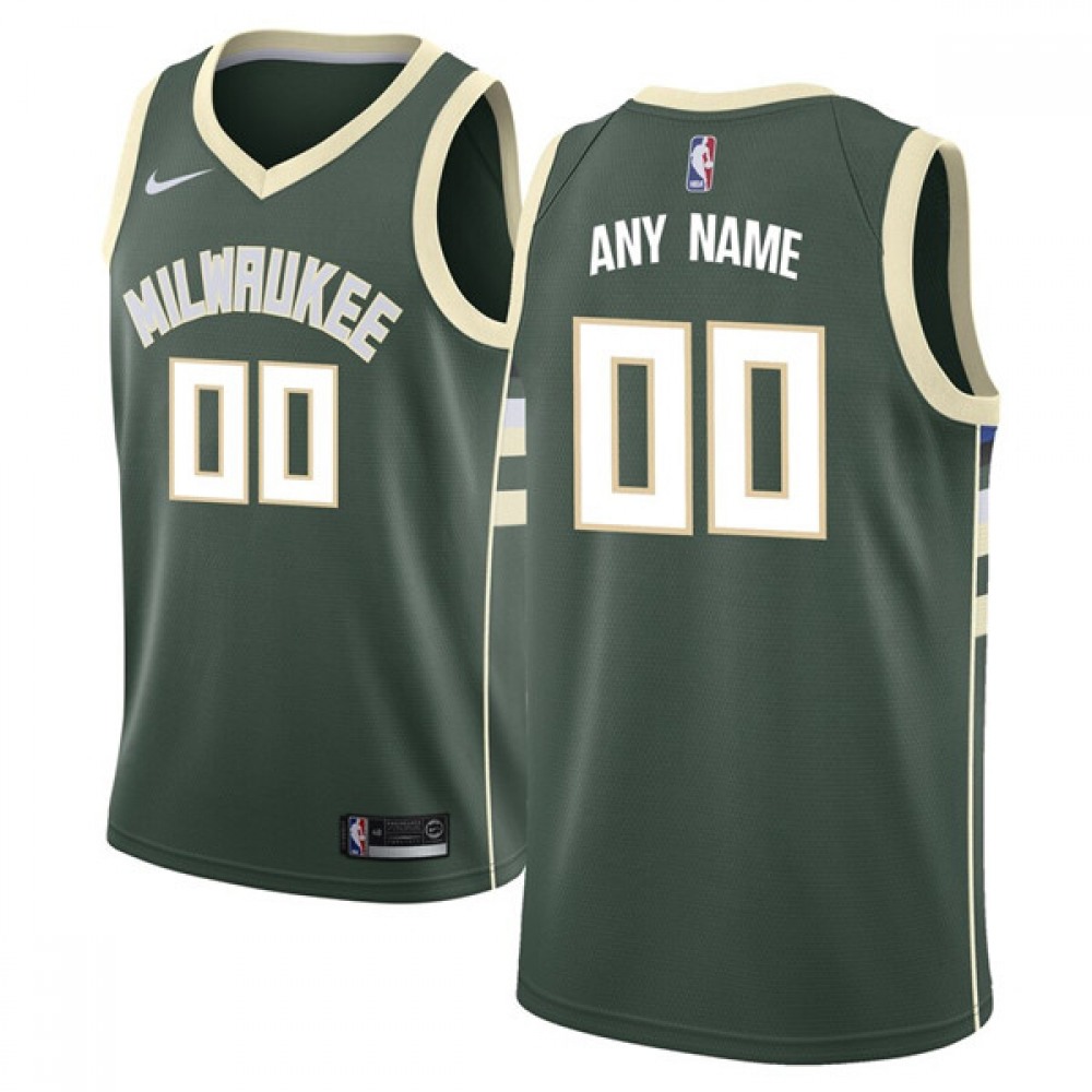 Men’s Milwaukee Bucks Green Customized Stitched NBA Jersey