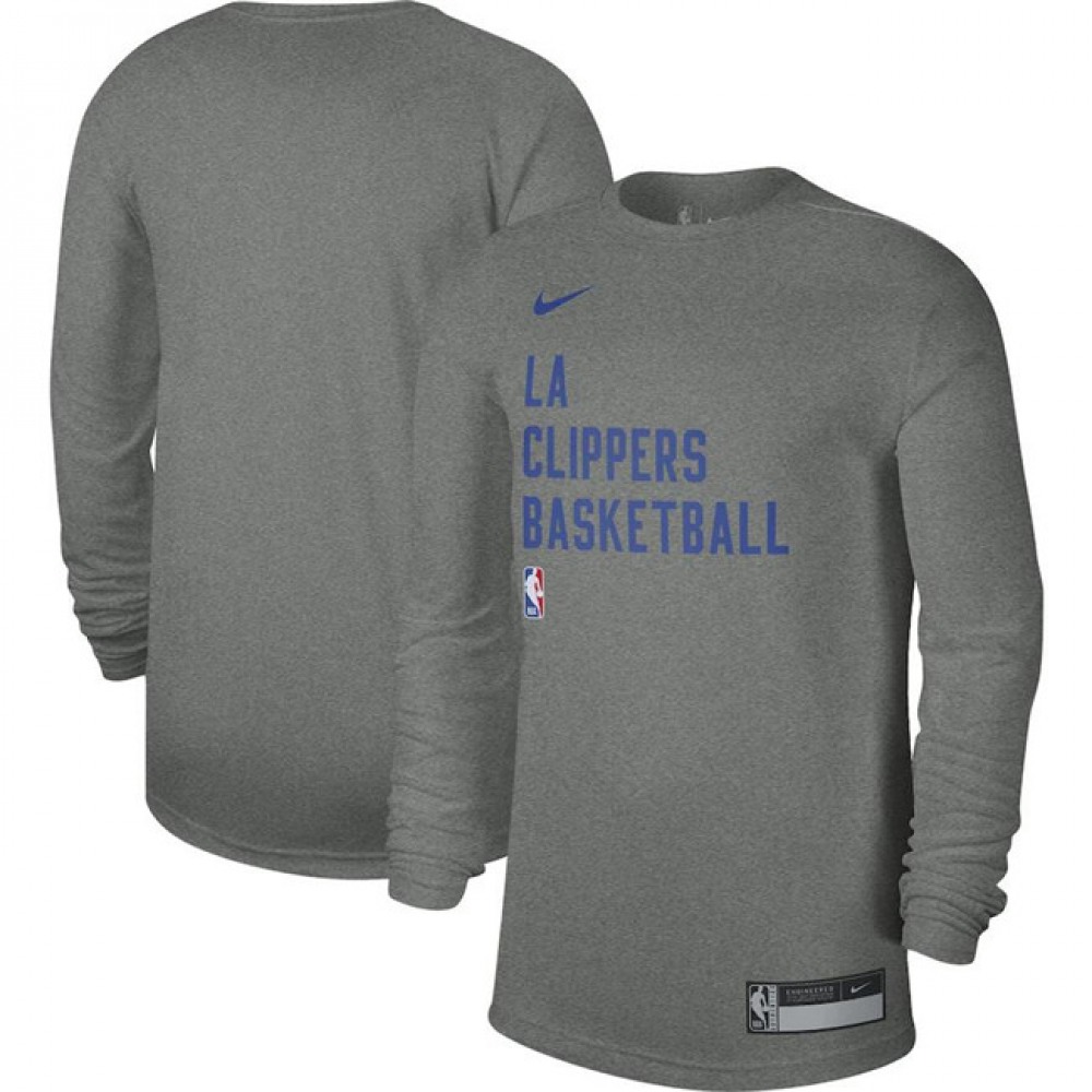 Men’s Los Angeles Clippers Heather Gray 2023/24 Legend On-Court Practice Long Sleeve T-Shirt