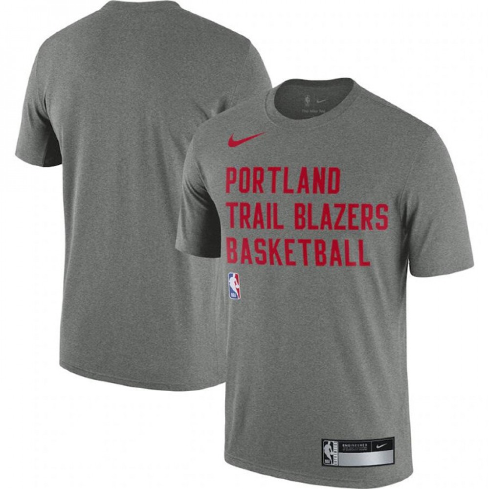 Men’s Portland Trail Blazers Heather Gray 2023/24 Sideline Legend Performance Practice T-Shirt