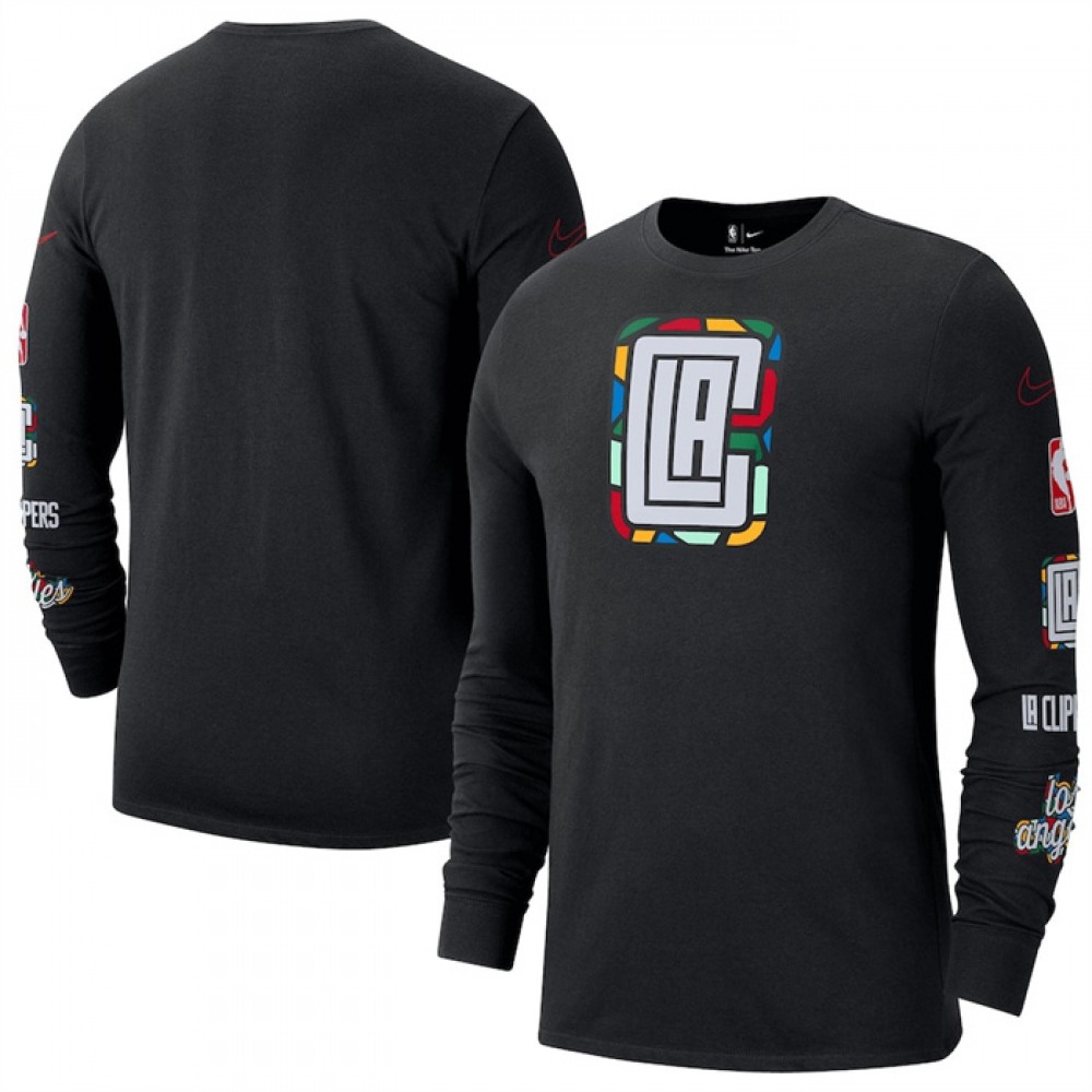 Men’s Los Angeles Clippers Black 2022/23 City Edition Essential Expressive Long Sleeve T-Shirt
