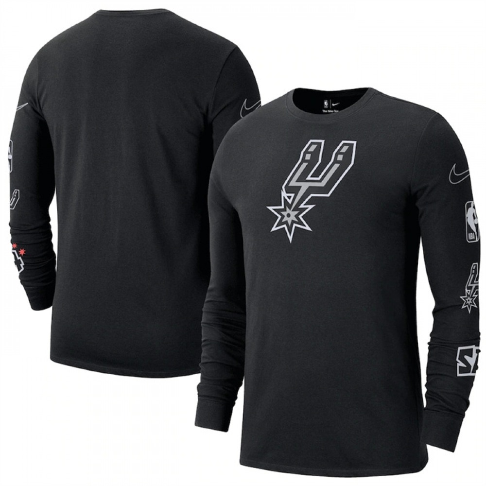 Men’s San Antonio Spurs Black 2022/23 City Edition Essential Expressive Long Sleeve T-Shirt
