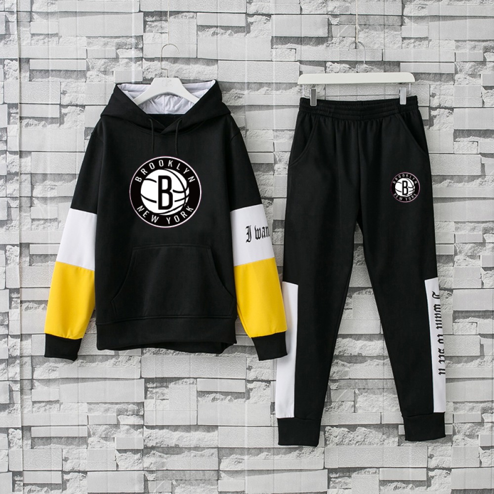 Men’s Brooklyn Nets 2019 Black Tracksuits Hoodie Suit