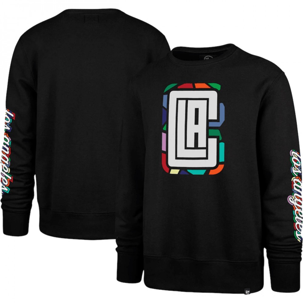 Men’s Los Angeles Clippers ’47 Black 2022/23 City Edition Two-Peat Headline Pullover Sweatshirt