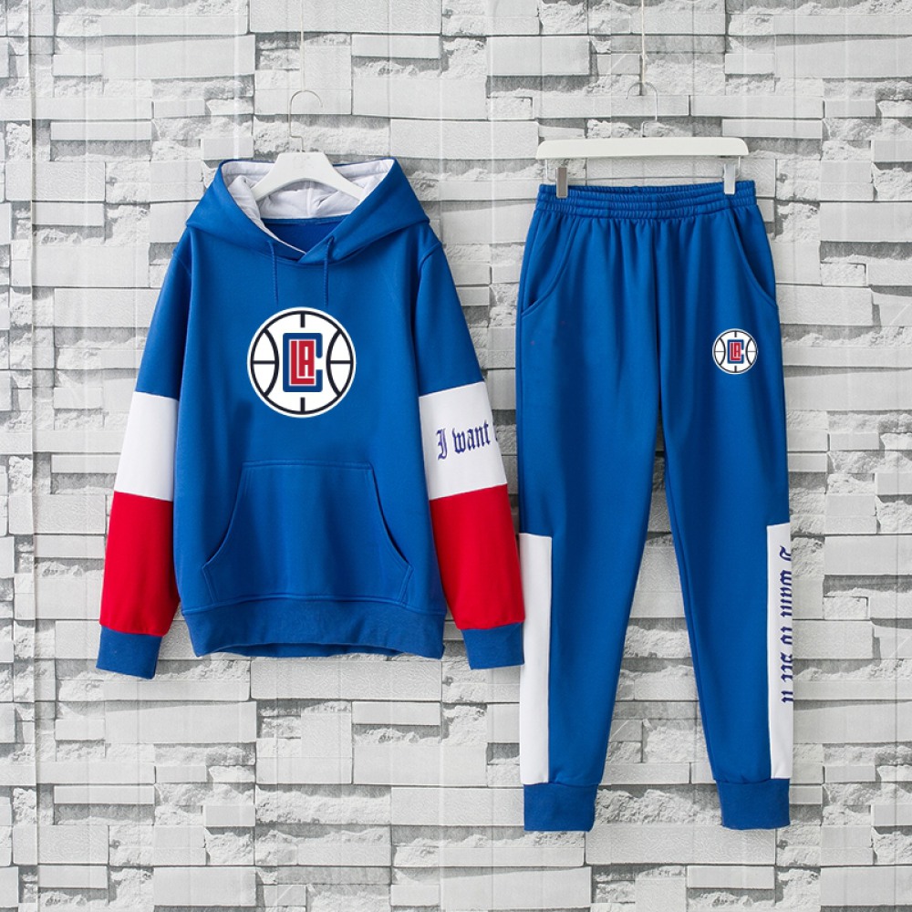 Men’s Los Angeles Clippers 2019 Blue Tracksuits Hoodie Suit