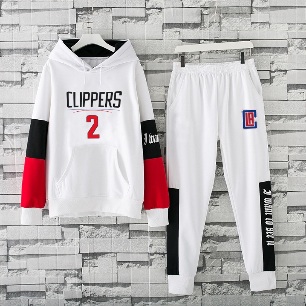 Men’s Los Angeles Clippers 2019 White Tracksuits Hoodie Suit