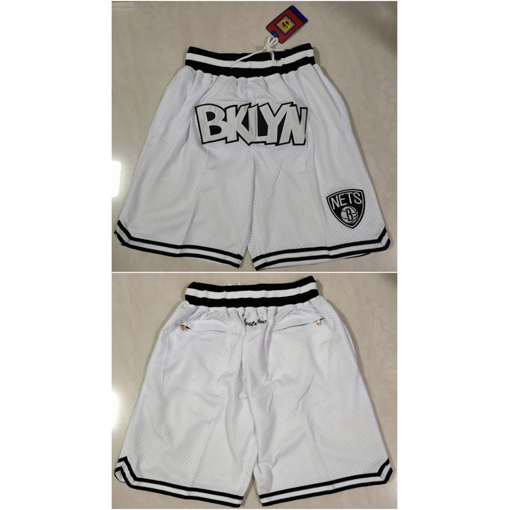 Men’s Brooklyn Nets White Shorts (Run Small)