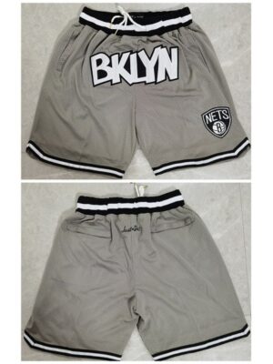 Men's Brooklyn Nets Gray Shorts (Run Small)