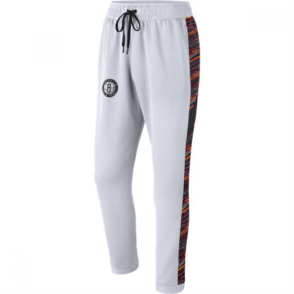 Men’s Brooklyn Nets White Performance Showtime Basketball Pants