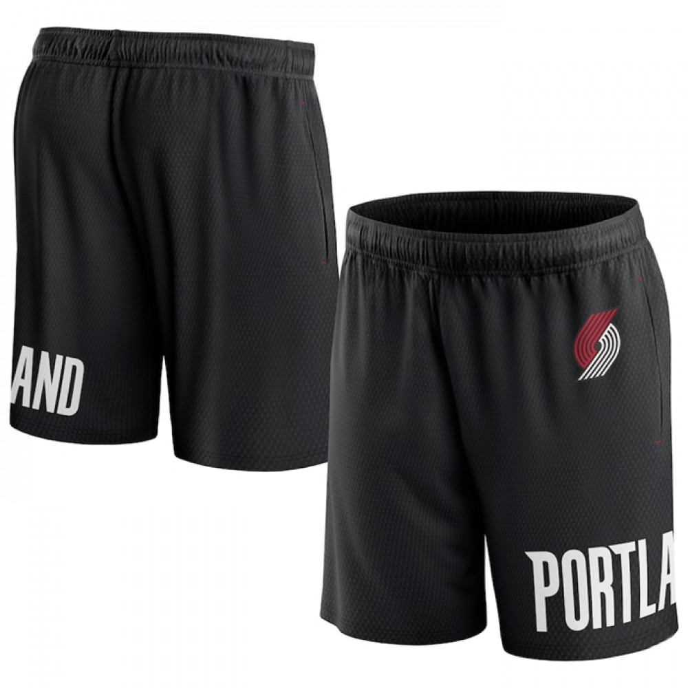 Men’s Portland Trail Blazers Black Free Throw Mesh Shorts