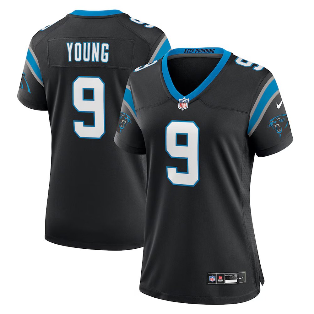Women’s Carolina Panthers #9 Bryce Young Nike Black Team Game Jersey