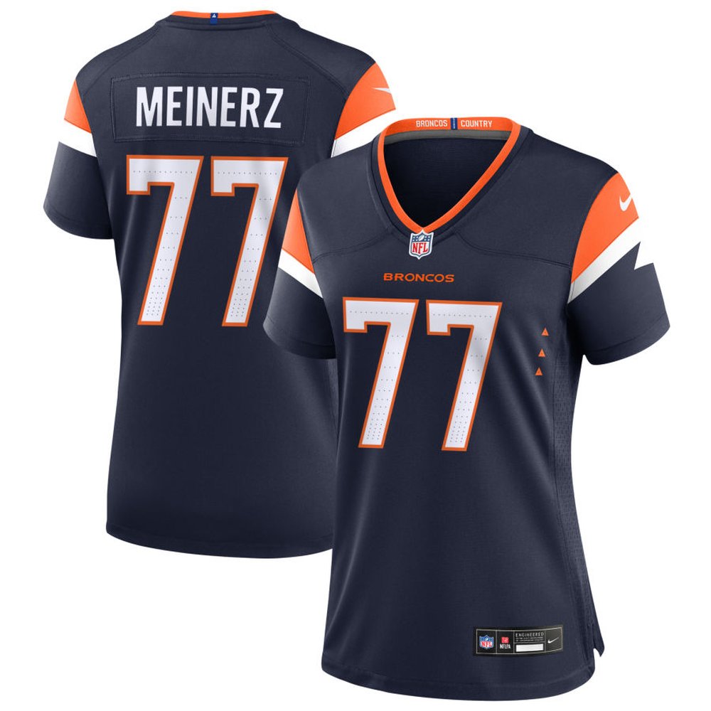 Women’s Denver Broncos #77 Quinn Meinerz Navy Alternate Game Jersey