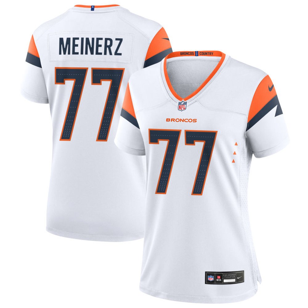 Women’s Denver Broncos #77 Quinn Meinerz White Alternate Game Jersey