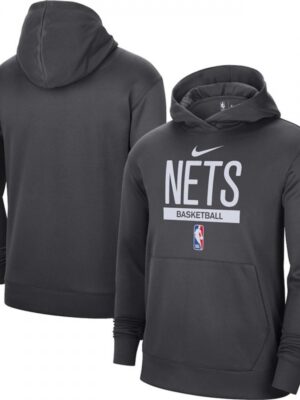 Men's Brooklyn Nets Charcoal Spotlight Fleece Overhead Hoodie