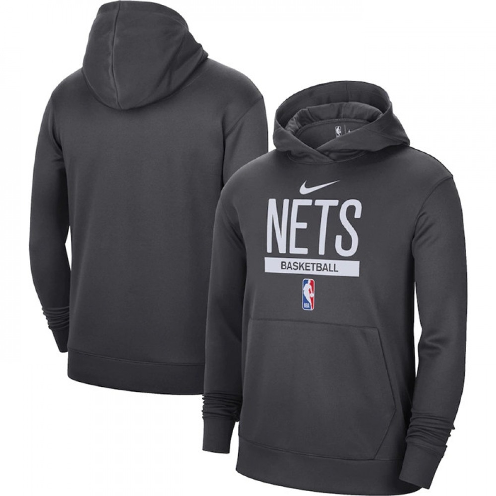 Men’s Brooklyn Nets Charcoal Spotlight Fleece Overhead Hoodie